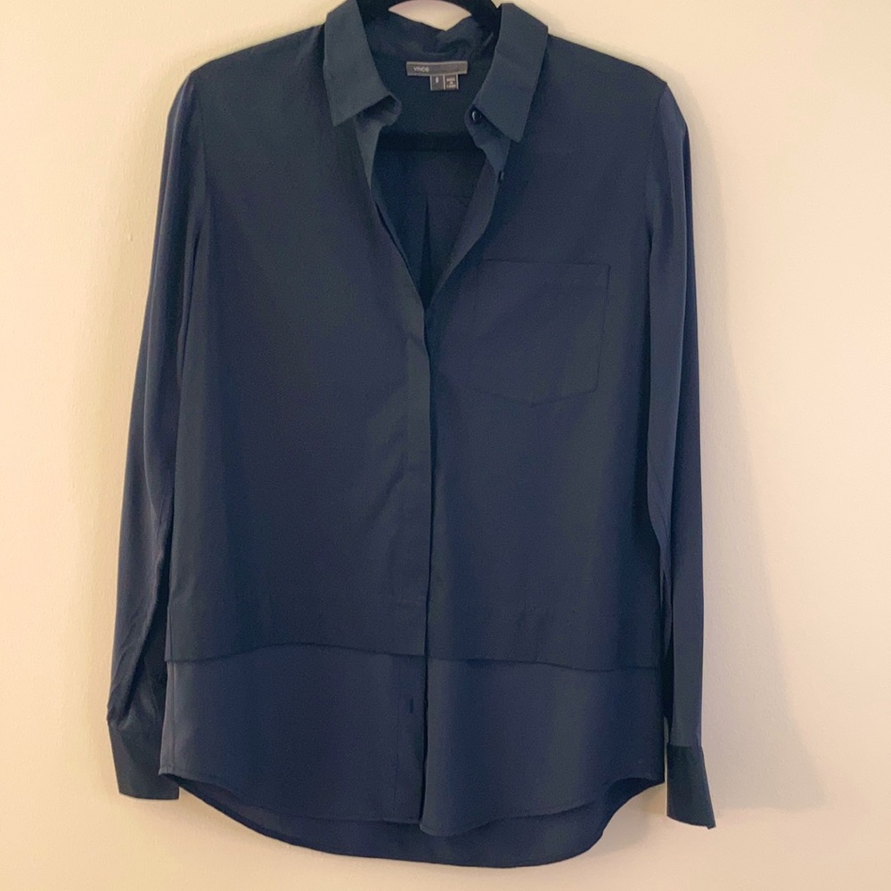 Vince contrast silk and cotton shirt.Never worn.